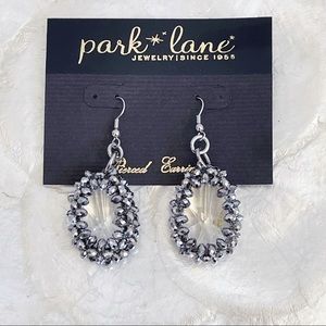 Park Lane Hematite Clear Quartz Drop Earrings NEW